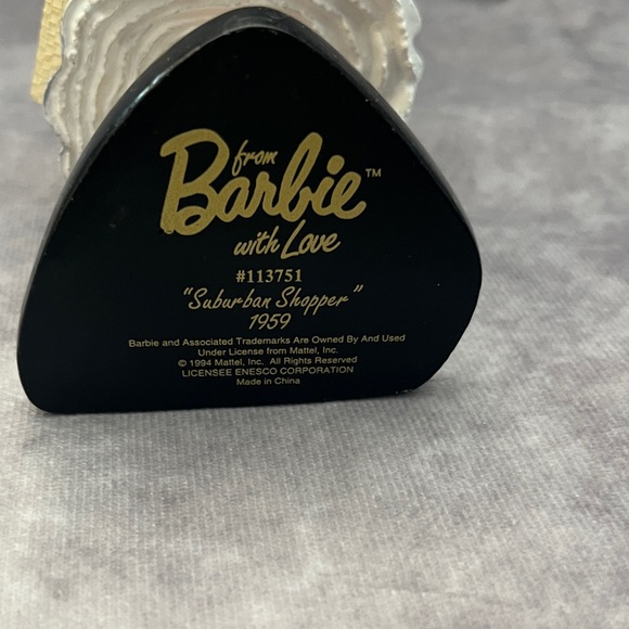 Enesco Barbie Suburban Shopper Figurine with Blue and White Striped Dress - Picture 5 of 8